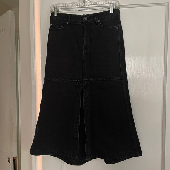 Tibi Black Denim Skirt (size 24 denim sizing) NWOT - Picture 2 of 8
